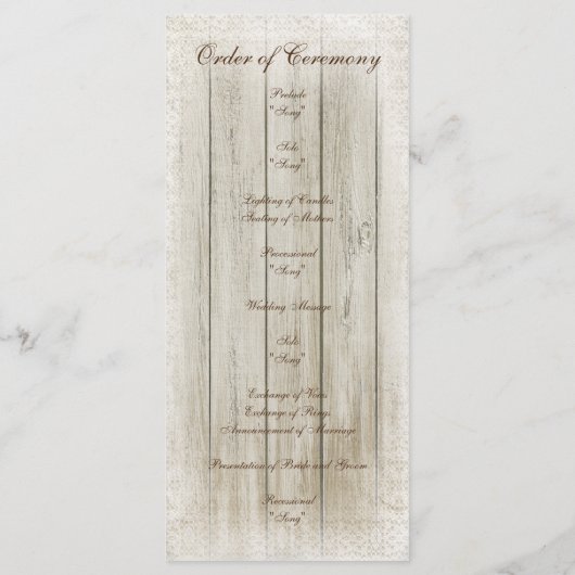 Programma voor het huwelijk tussen Rozen en Antler (Achterkant)