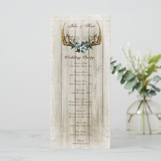 Programma voor het huwelijk tussen Rozen en Antler (Staand voorkant)