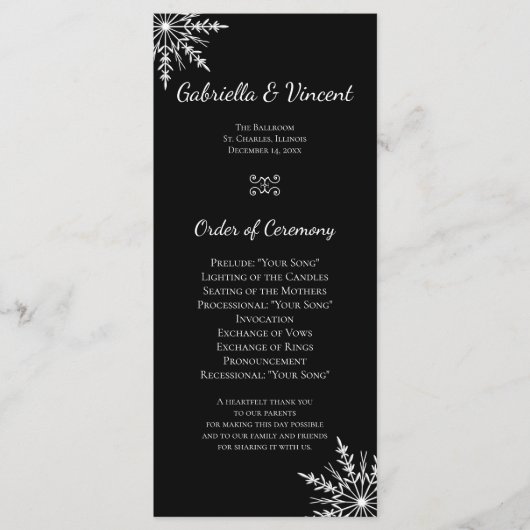 Programma voor het winterweddenschap tussen zwarte (Voorkant)