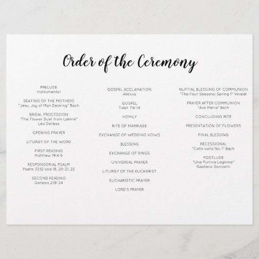 Programma voor liefdevolle drievierde bruiloft in  flyer (Achterkant)