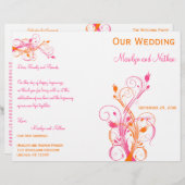 Programma voor Oranje, Roze en Witte Floral Weddin (Voorkant / Achterkant)