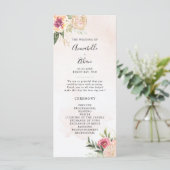 Programma voor pony- en Gold Foil Bloom Wedding-ce (Staand voorkant)