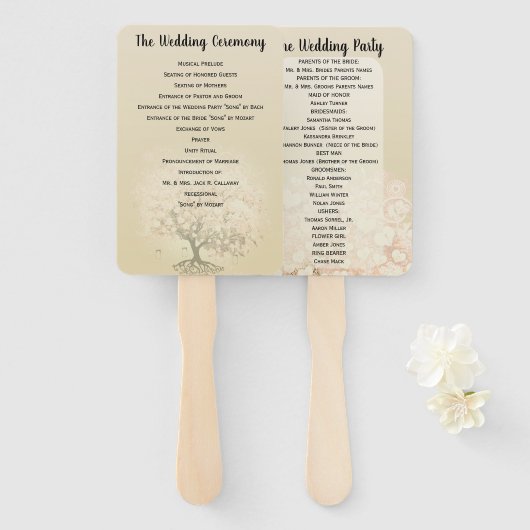 Programma voor rimpelriffelriet handwaaier (Voorkant en achterkant)