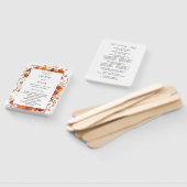 Programma voor rode en Oranje Floral Wedding Handwaaier (Niet-gemonteerd)