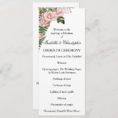 Programma voor roze rozen en Ferns Wedding (Voorkant / Achterkant)