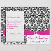Programma voor roze, witte en zwarte bruiloft (Voorkant / Achterkant)