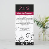 Programma voor roze, zwarte en witte bruiloft (Staand voorkant)