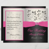 Programma voor roze, zwarte en zilveren bruiloft (Voorkant / Achterkant)