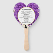 Programma voor ultraviolet heart Leaf Tree Wedding Handwaaier (Achterkant)