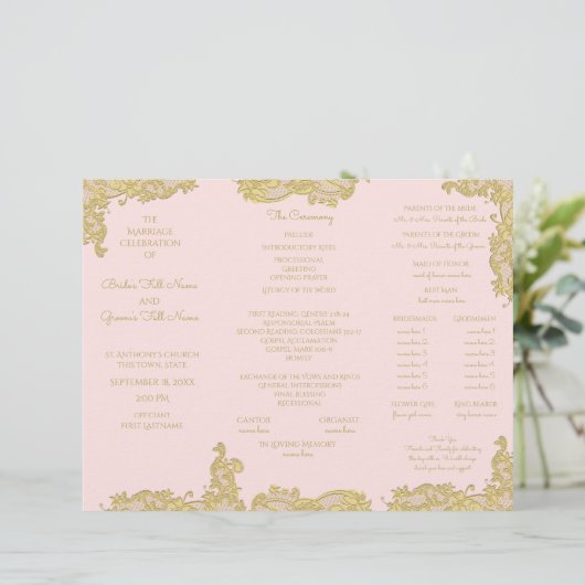 programma voor weddenschappen met gouden en roze (Staand voorkant)