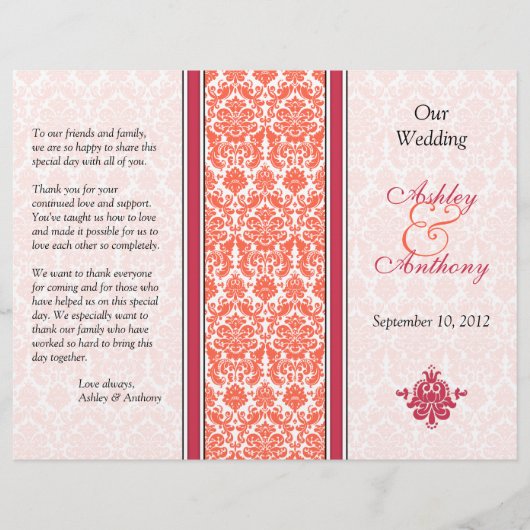 Programma Watermeloen en Coral Damask Wedding (Voorkant)