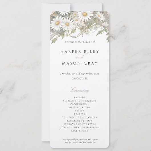 Programma Wedding Wild Daisies (Voorkant)