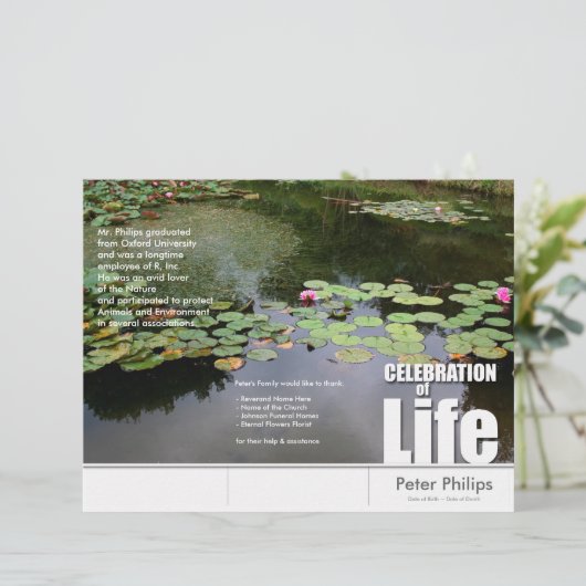 Programmabrochures voor Tri-Fold Lotus Memorial Se (Staand voorkant)