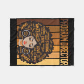Programmadirecteur Afro-Amerikaanse Vrouwen Zwarte Fleece Deken (Voorkant (Horizontaal))