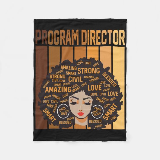 Programmadirecteur Afro-Amerikaanse Vrouwen Zwarte Fleece Deken (Voorkant)