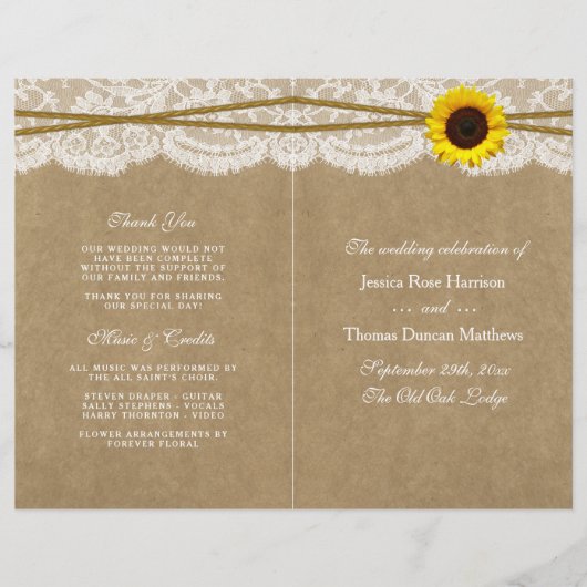 Programma's voor de Collectie Kraft, Lace en Sunfl (Voorkant)