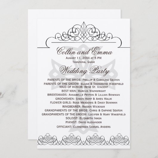 Programma's voor grensoverschrijdende bruiloft (Voorkant / Achterkant)