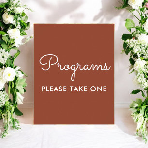 Programma's Wedding Terracotta Brown Poster