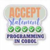 Programmation Cobol avec autocollant d'instruction (Devant)