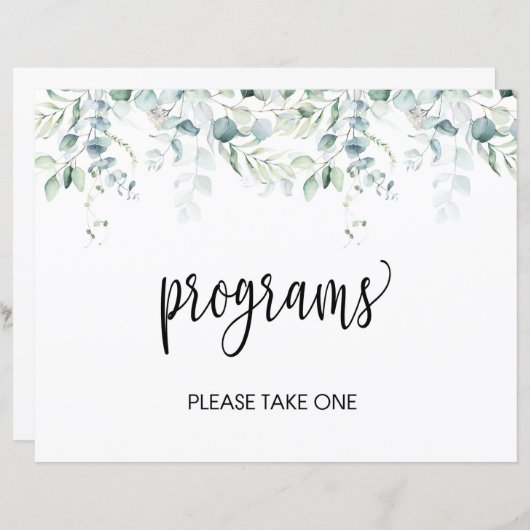 Programmatuur - Eucalyptus Wedding (Voorkant / Achterkant)