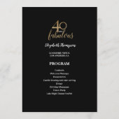 Programme 40 ans et fabuleux 40e Anniversaire Doré Paillette (Dos)