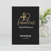Programme 40 ans et fabuleux 40e Anniversaire Doré Paillette (Debout devant)