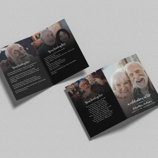 Programme 4-Photo Célébration de la vie / Funérailles / Mémo