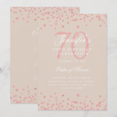 Programme 70e Anniversaire Menu Rose Gold Champagn (Devant / Derrière)