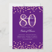 Programme 80e anniversaire Menu Rose Gold Purple (Devant)