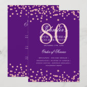 Programme 80e anniversaire Menu Rose Gold Purple (Devant / Derrière)