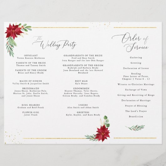 Programme à trois volets du Mariage de Noël (Dos)