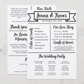 Programme About Us Fun Minimalist Wedding Program (Devant / Derrière)