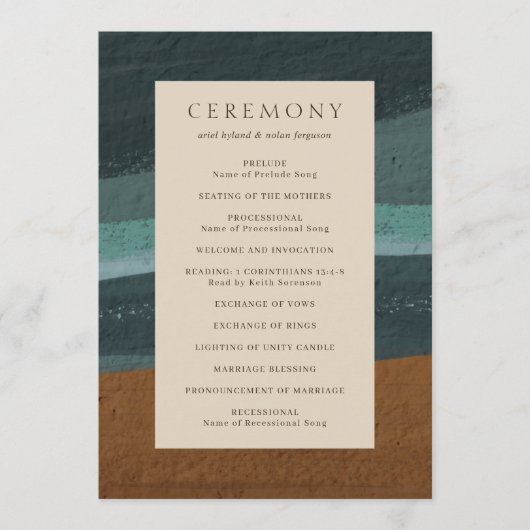 Programme Abstrait Coastal Chic Mariage moderne (Devant)