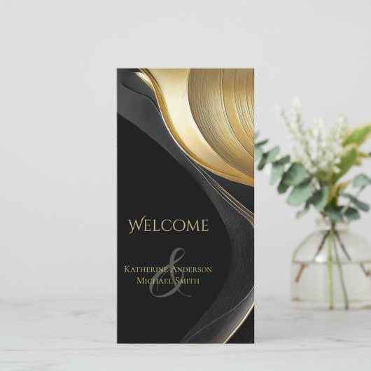 Programme Abstrait de mariage noir et or (Debout devant)