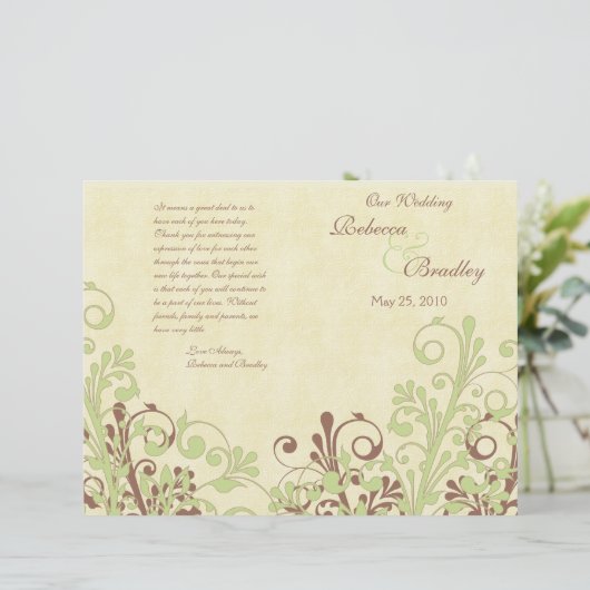 Programme Abstrait de mariage vert et Brown (Debout devant)