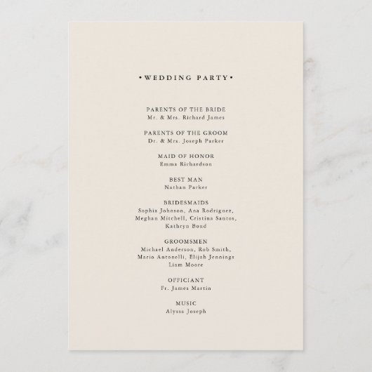 Programme Abstrait d'or | Mariage élégant (Dos)