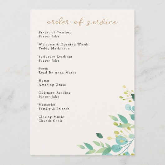 Programme Accueil Fête de la vie Service funéraire (Dos)