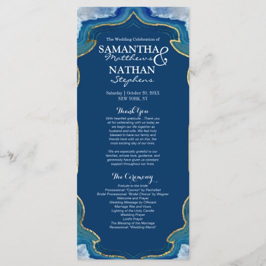 Programme Agate Elegant Pretty Blue Turquoise Geode Programm (Devant)