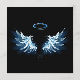 Programme Ailes d'ange bleues lumineuses sur fond noir