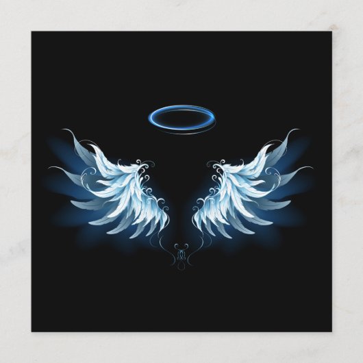 Programme Ailes d'ange bleues lumineuses sur fond noir (Devant)