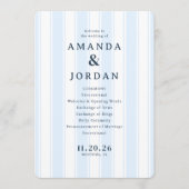 Programme Amanda & Jordan Elegant Blue Vertical Ceremony (Devant)