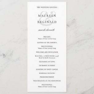 Programme Ampersand élégant Mariage traditionnel