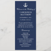 Programme Ancre Bleue Marine Nautique Élégant Mariage modern (Devant)