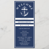 Programme Ancré en amour Nautique Bleu Ancre Mariage (Devant)