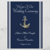 Programme Ancre nautique - Marine & White Mariage Service (Devant)