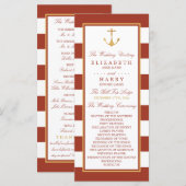 Programme Ancre or nautique, brique rouge et Mariage or (Devant / Derrière)