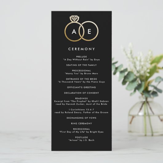 Programme Anneaux d'or moderne sur Black Custom Wedding Prog (Debout devant)
