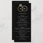 Programme Anneaux d'or moderne sur Black Custom Wedding Prog (Devant / Derrière)