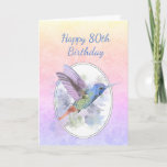 Programme Année personnalisée Joyeux anniversaire 80e annive<br><div class="desc">Joyeux Anniversaire 80e ou personnaliser pour toute année dont vous avez besoin. Oiseau de colibri pour quelqu'un qui aimait les colibris,  les fleurs,  les jardins</div>