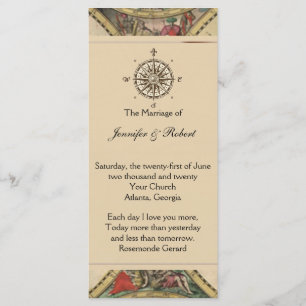 Programme antique de mariage de carte de Vieux